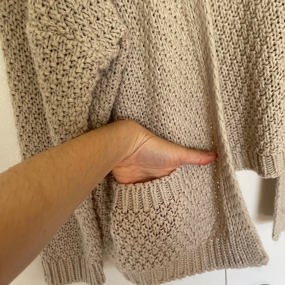 Boohoo Tan/Beige Boho Knit Cardigan Size M/L - Picture 4 of 15